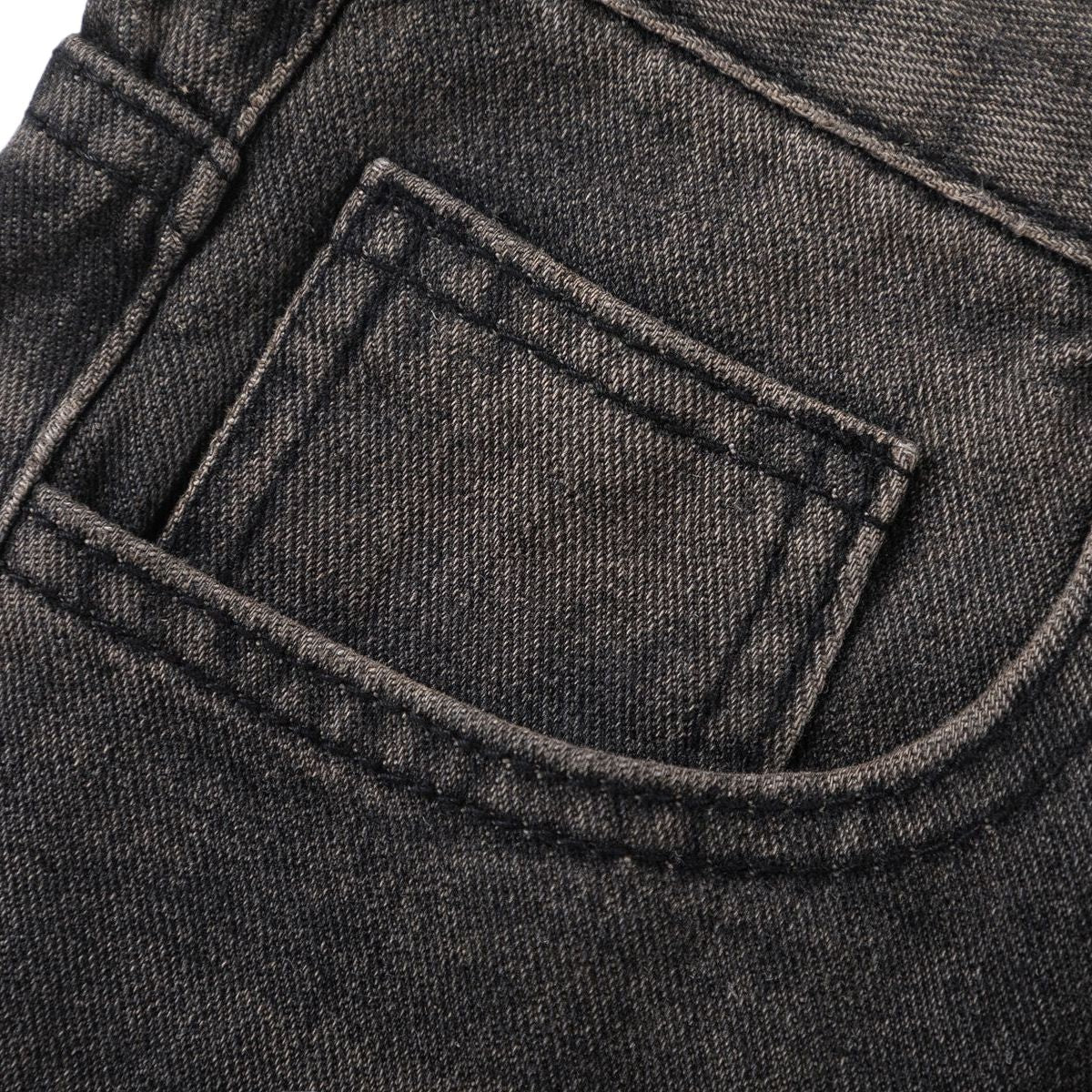 Vintage Washed Black Straight Leg Jeans