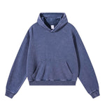 Snow Wash Vintage Distressed Ripped Hoodie