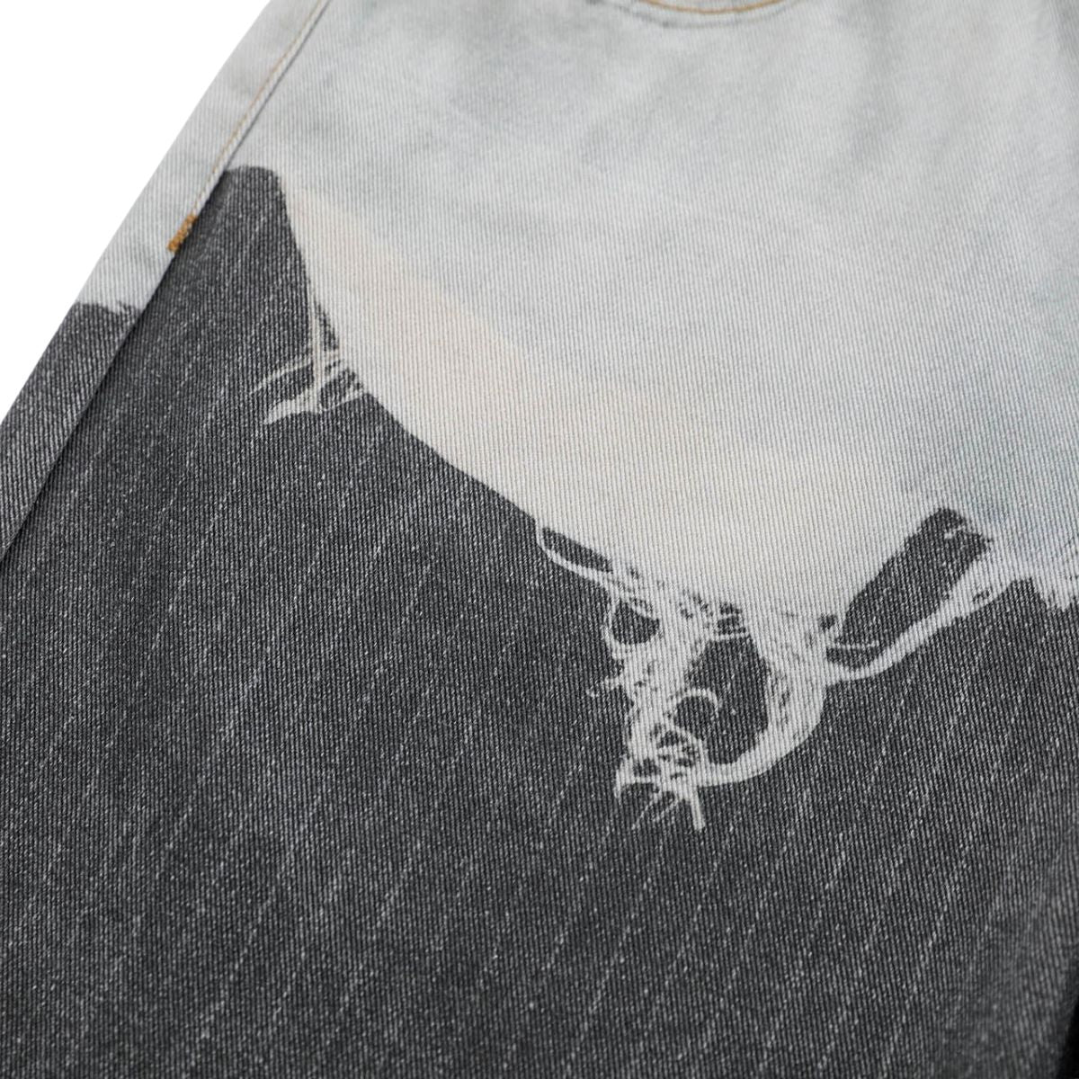 Streetwear Deconstructed Panel Stripe Flare Jeans