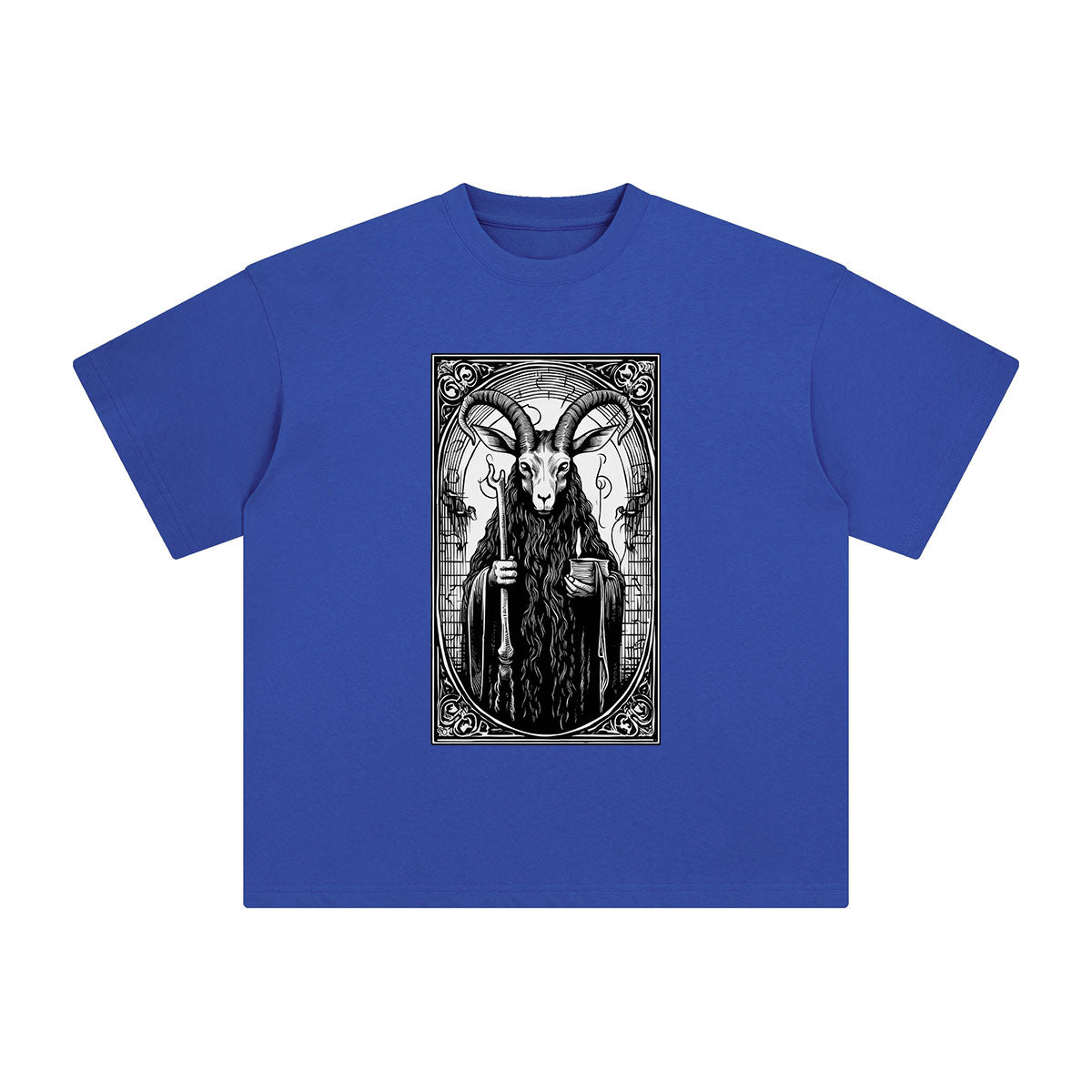 Mystery Devil Sheep Tarot Card Graphic Tee-INNBLAC Fashion Apparel