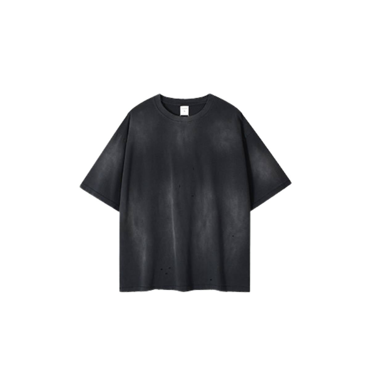 Camiseta destructiva de peso pesado con borde crudo de 10 oz
