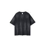 Camiseta destructiva de peso pesado con borde crudo de 10 oz
