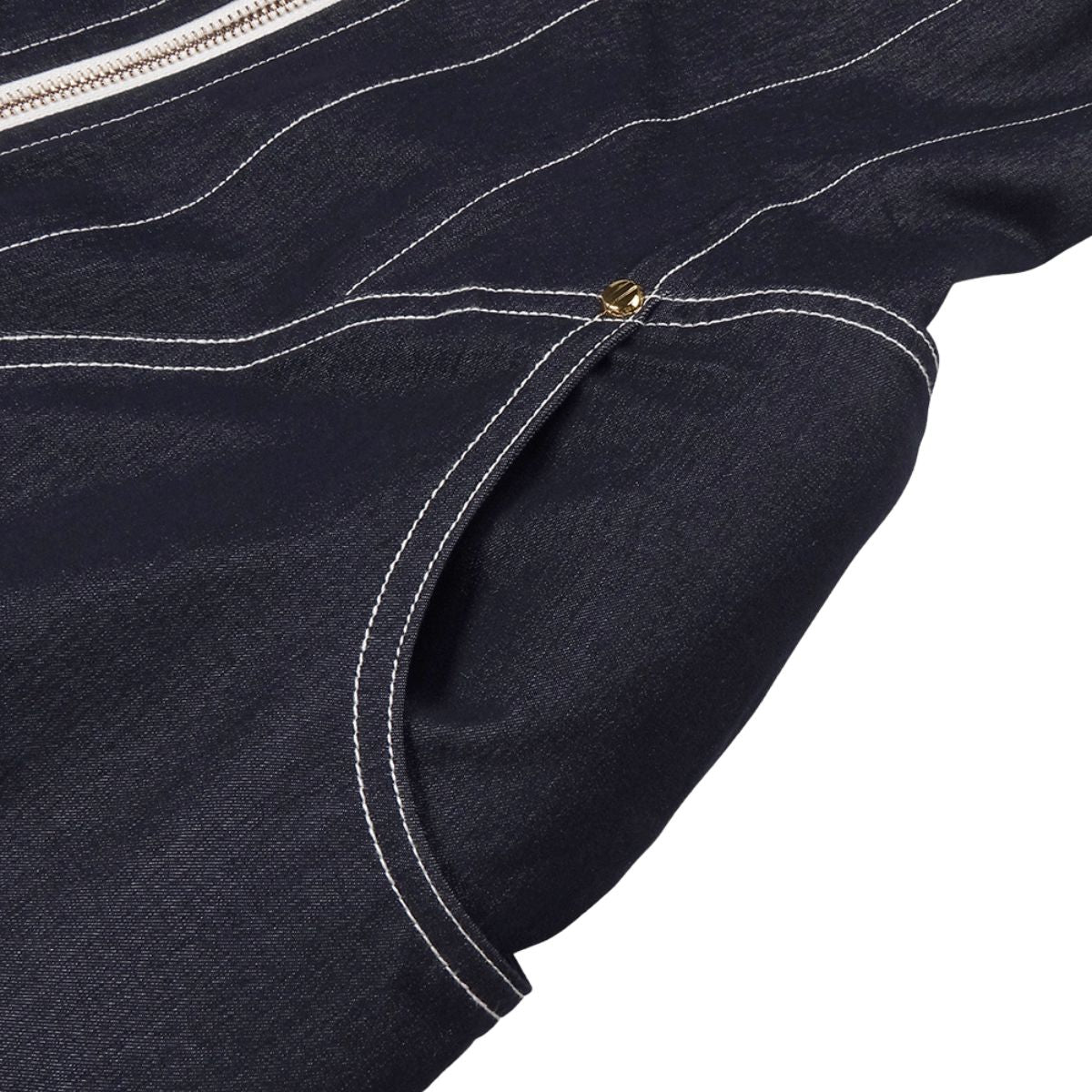 Falda vaquera con bordado de perlas y lavado vintage