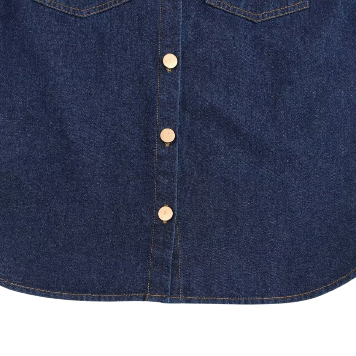 Vestido midi vaquero sin mangas con botones y aberturas en la parte delantera