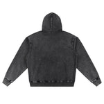 Knit Denim Kangaroo Pocket Hoodie