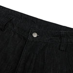 American Retro Black Pleated Jeans