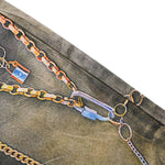 Vintage Washed Chain Graphic Straight Leg Jeans