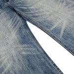 Men's Washed Vintage Loose Straight-Leg Denim Jeans with Distressed Details