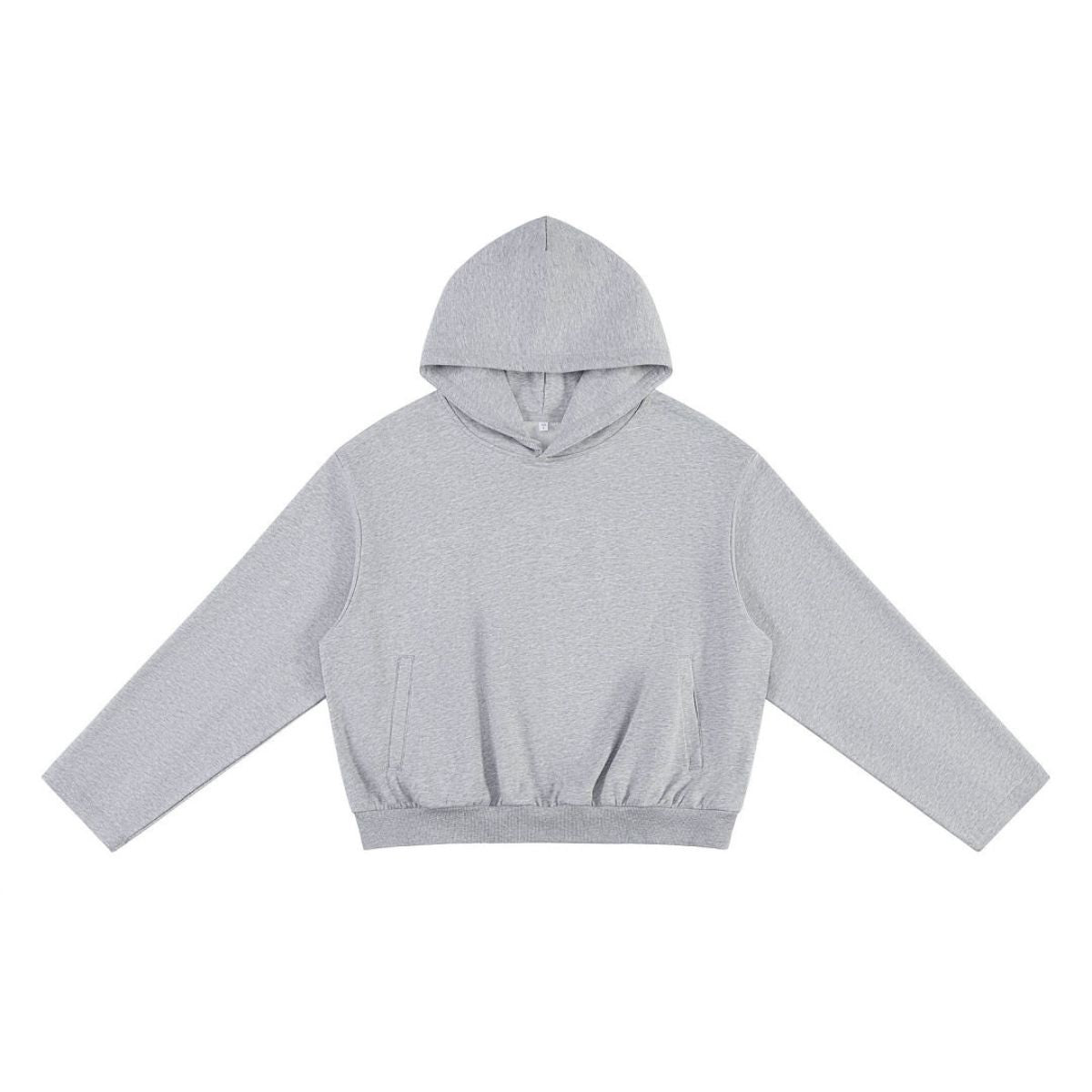Boxy Streetwear Straight‑Sleeve French Terry Hoodie