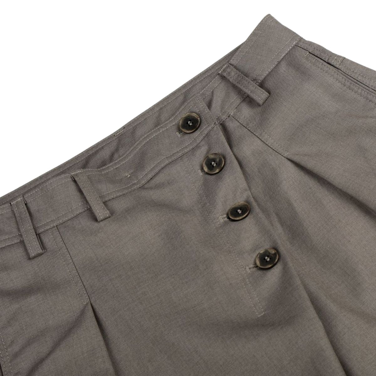Old Money Pleated Button Detail Wide Leg Trousers