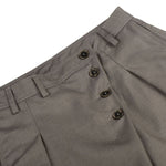 Old Money Pleated Button Detail Wide Leg Trousers