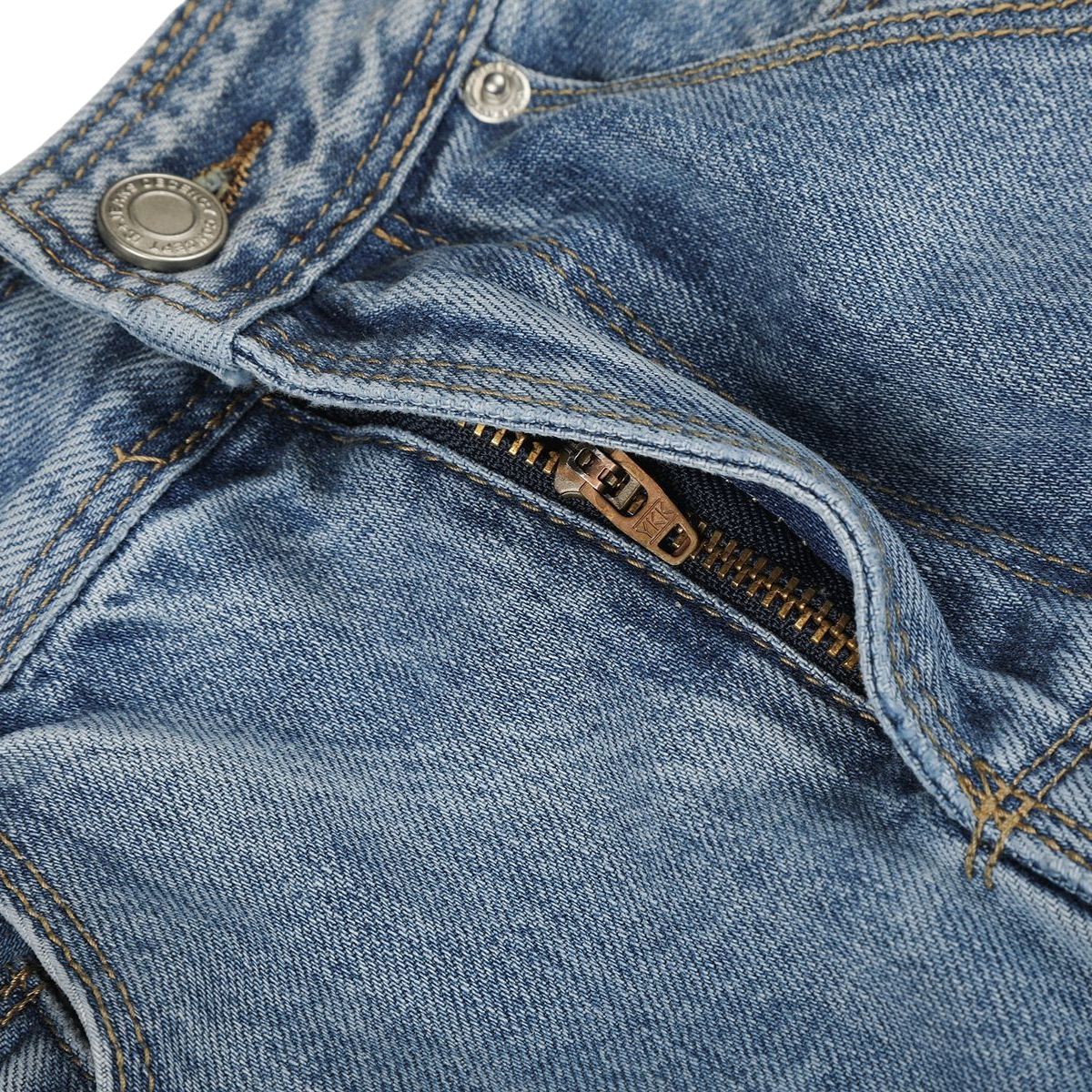 Trendy Constructed Vintage Blue Scimitar‑Leg Jeans