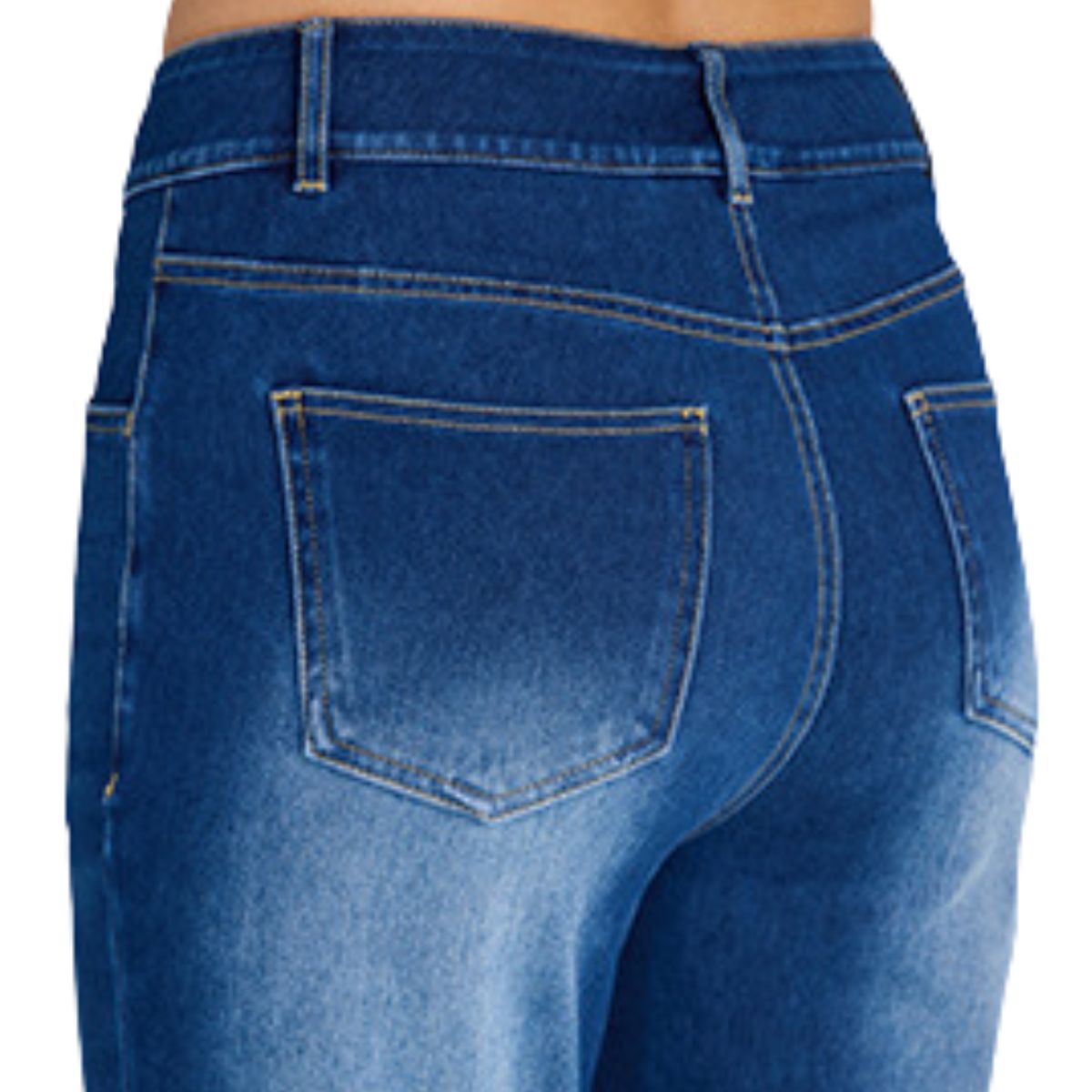 High Waisted Tummy Control Rolled Hem Straight Leg Washed Casual Jeans