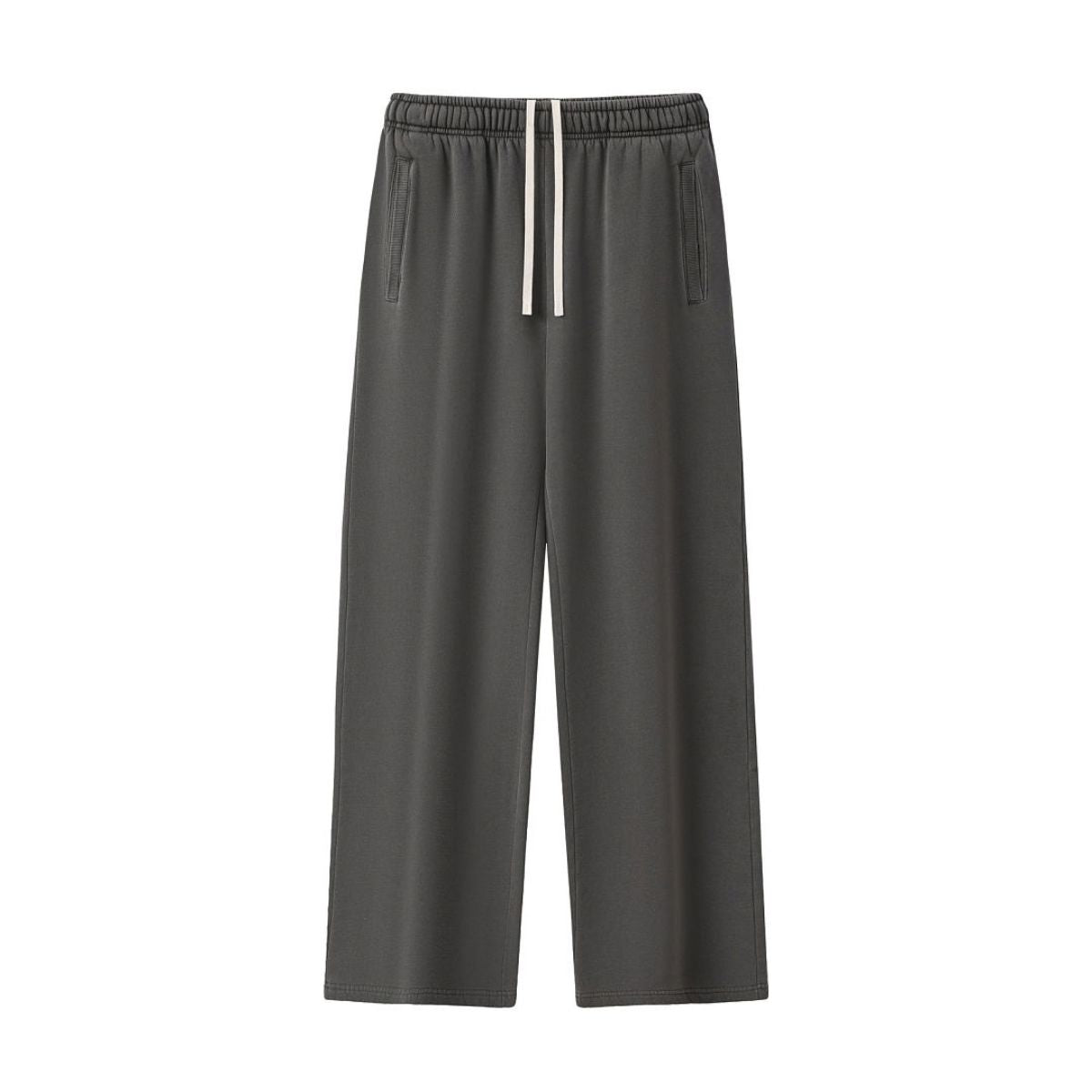 Vintage Washed Heavyweight Drawstring Wide Leg Casual Pants