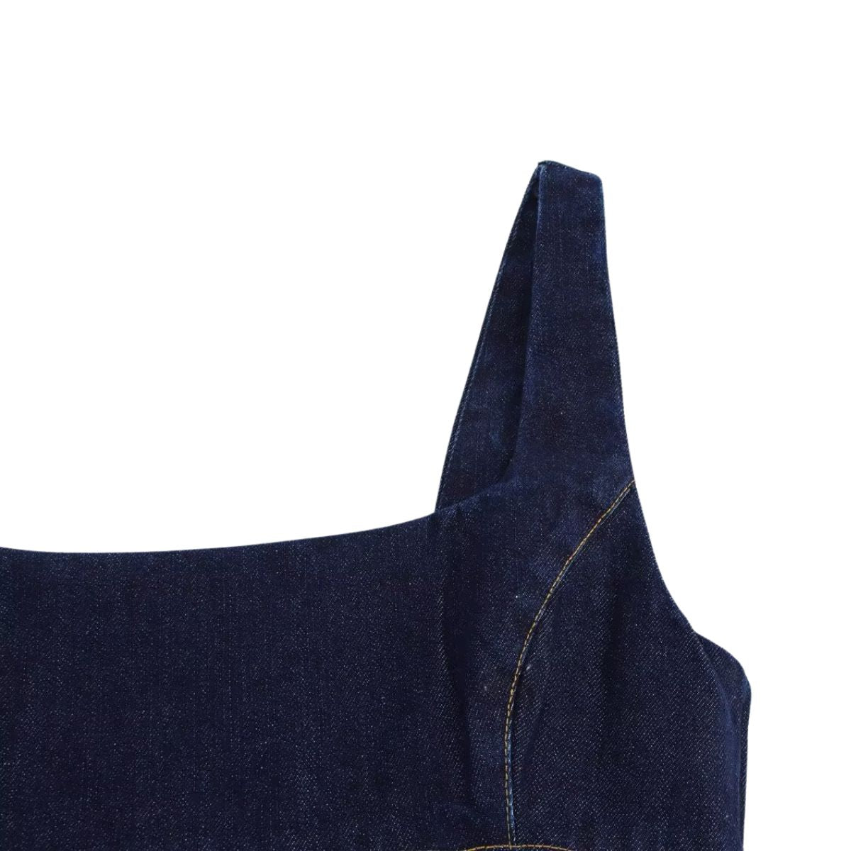 Falda vaquera con bordado de perlas y lavado vintage