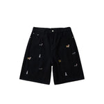 Dog Embroidery Loose Fit Denim Shorts
