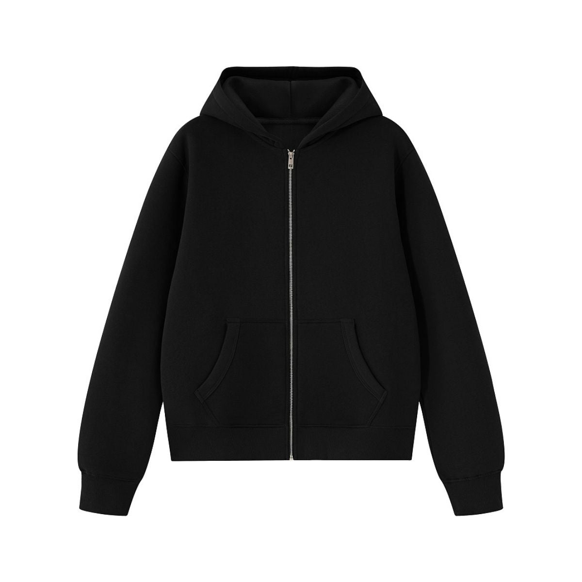 Fleece‑Lined Zip Up Vintage Regular Fit Hoodie