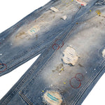 Pantalones vaqueros holgados con estampado de serpiente