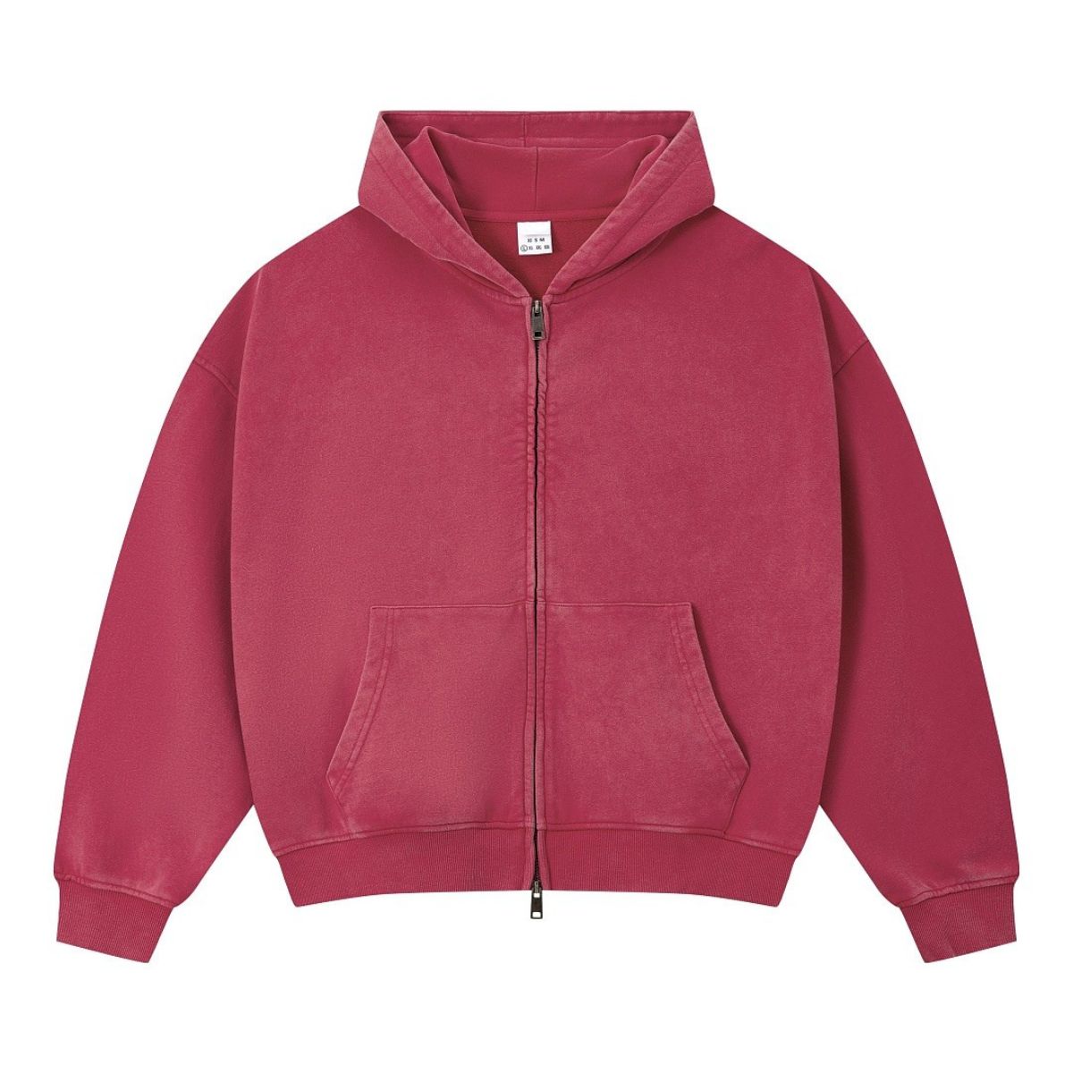 Vintage Relaxed Drop‑Shoulder Zip‑Up Hoodie