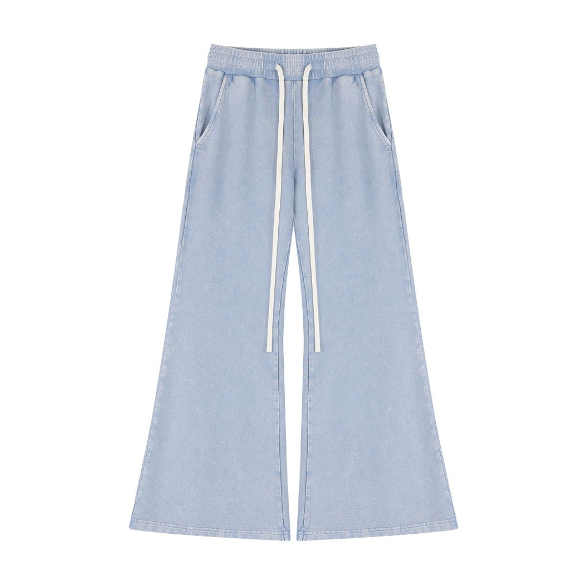 Heavyweight Washed Snow Wash Cotton Flare Pants for Women