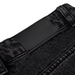 Men's American Street Washed Denim Pants Distressed Loose Flare Zipper