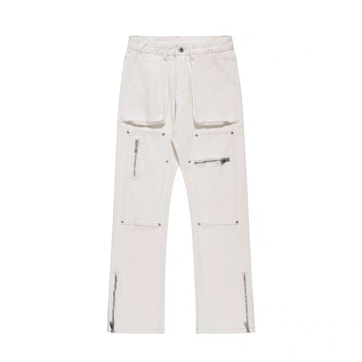 Stretch Zip Hem Utility Bootcut Jeans