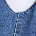 Self-Tied Halter Neck Denim Maxi Dress