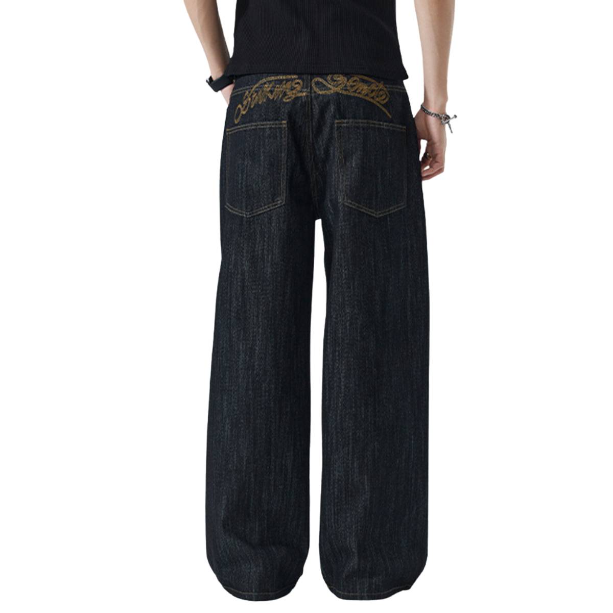 Vintage Embroidered Baggy Denim Jeans