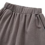 Vintage Washed Ruched Flared Casual Pants