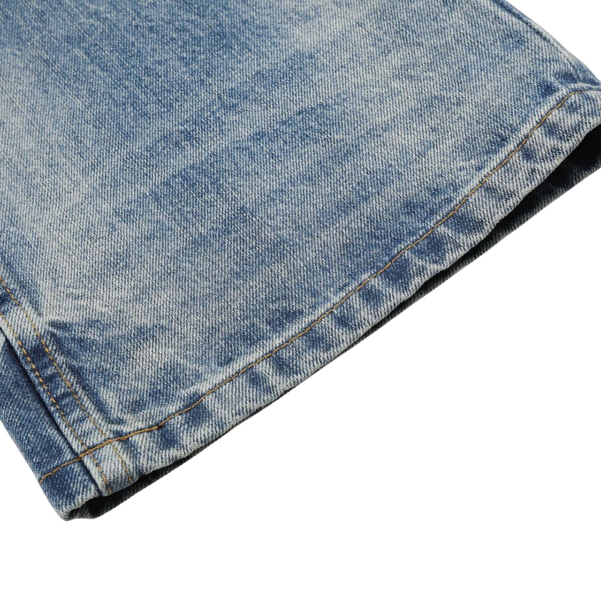 Washed Blue Lightning Design Relaxed Vintage Denim Jeans