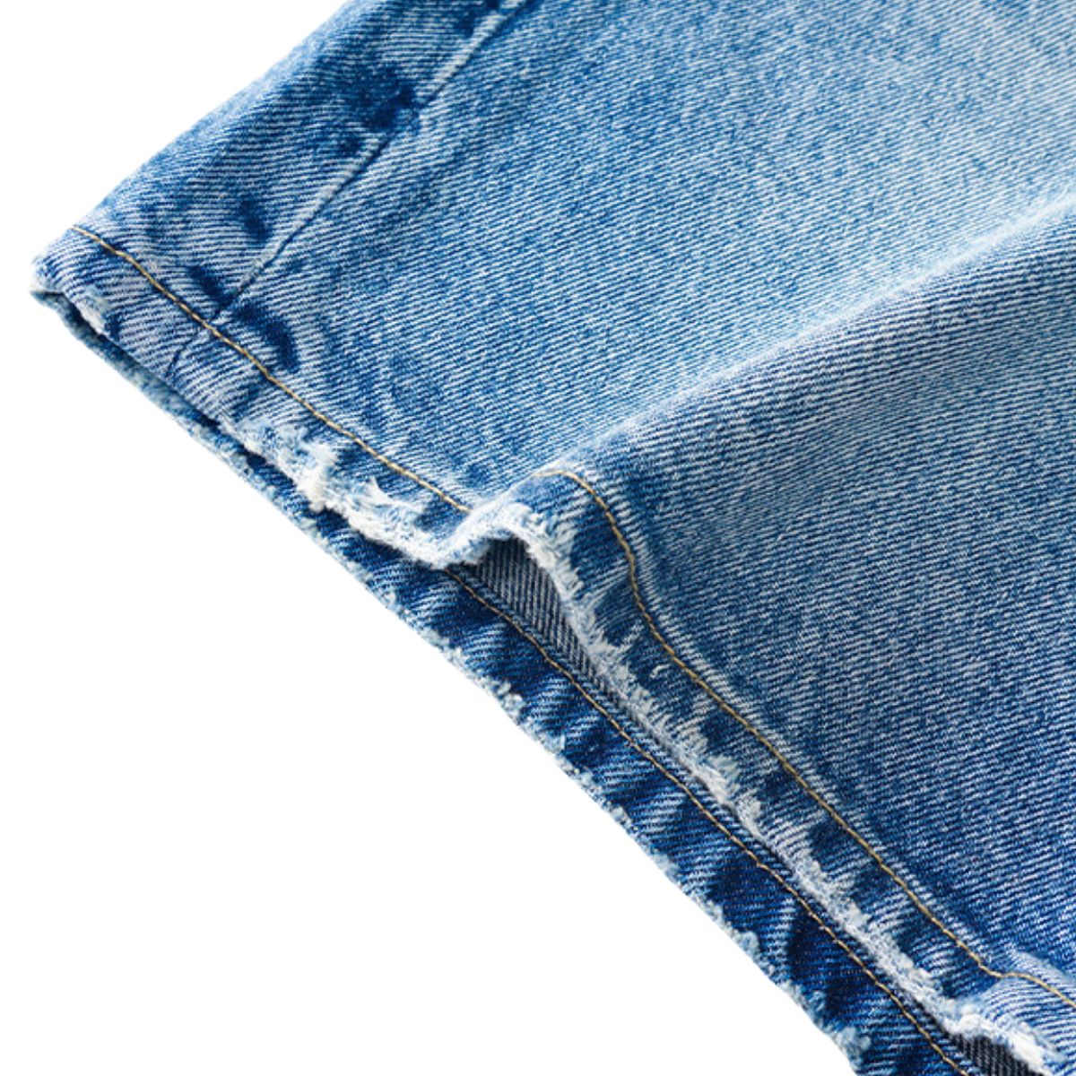 Relaxed Fit Whisker Denim Shorts