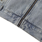 Unisex Loose Retro Workwear Washed Denim Jacket