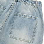 Vintage Washed Multi Pocket Denim Cargo Bermuda Shorts