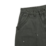 Paint‑Splatter Spliced Dark‑Green Loose Casual Pants