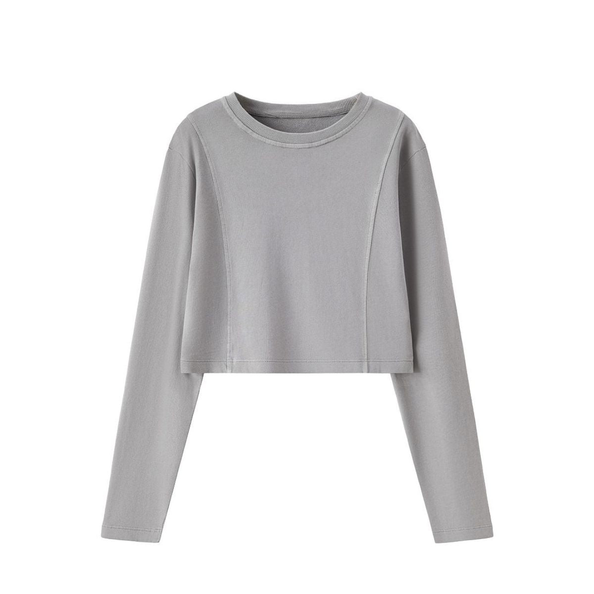 Washed Distressed Kanjha‑Su Seam‑Spliced Crew Neck Sweatshirt