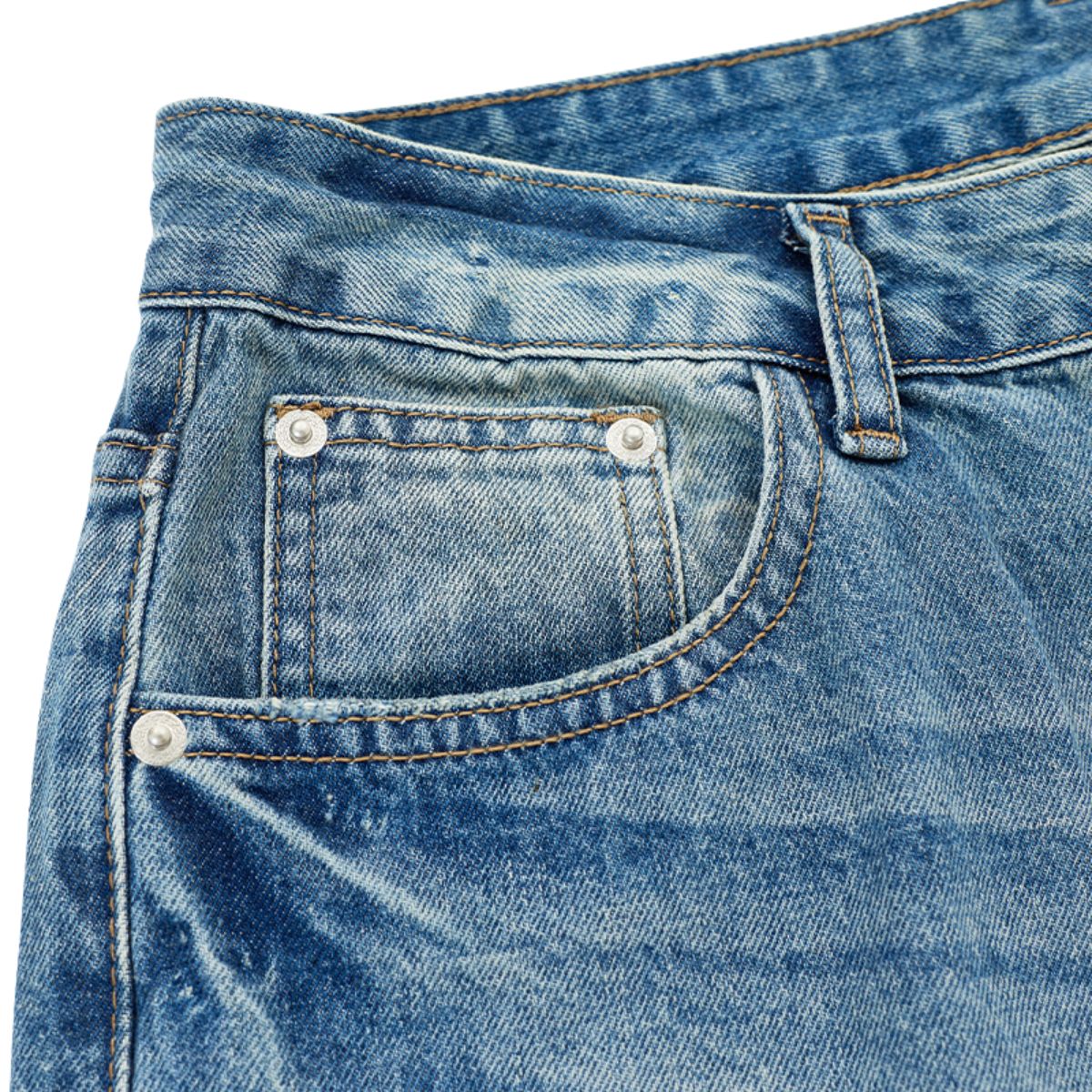 3D Washed Wide Leg Jeans