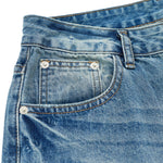 3D Washed Wide Leg Jeans
