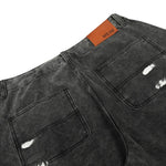 Faded Splatter-Wash GradientBaggy Wide-Leg Cargo Pants