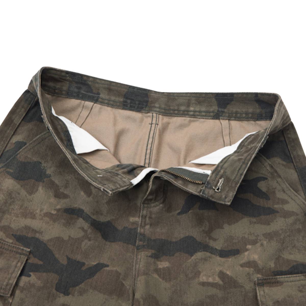 Vintage Camo Heavy Wash Relaxed Cargo Pants