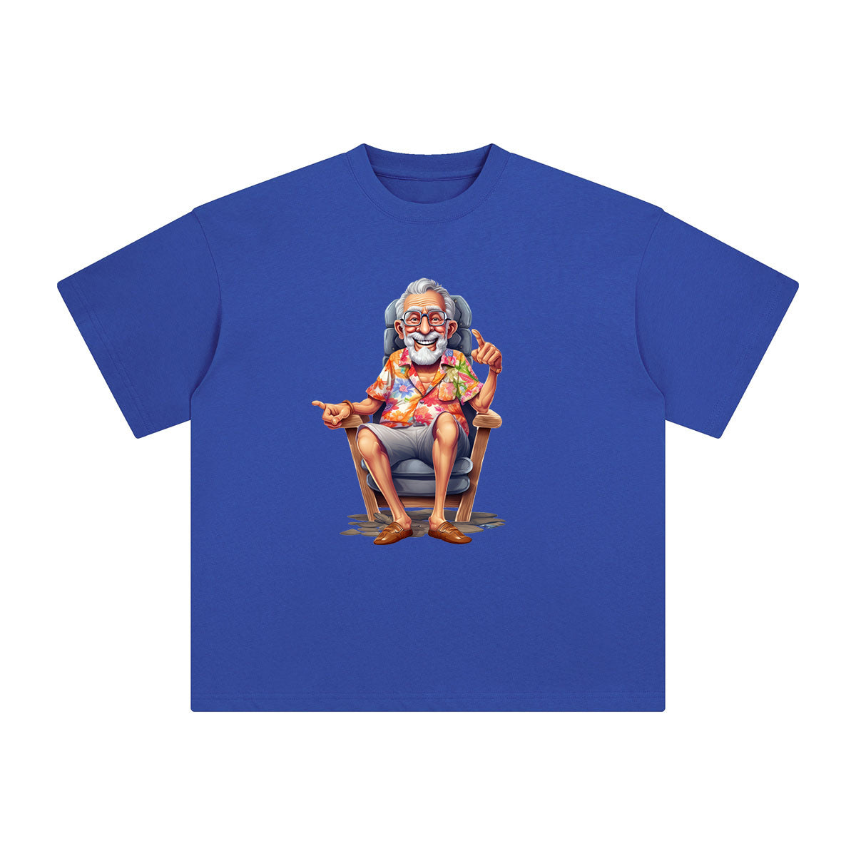 Grandpa Sitting On Beach Chair Graphic Tee-INNBLAC Fashion Apparel