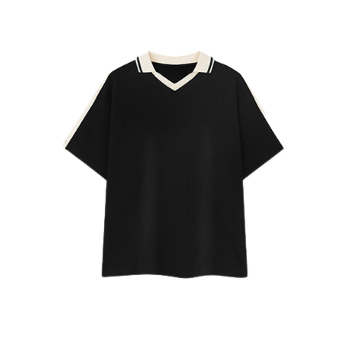 Vintage Waffle Colorblock Boxy Fit Heavyweight Polo T-Shirt