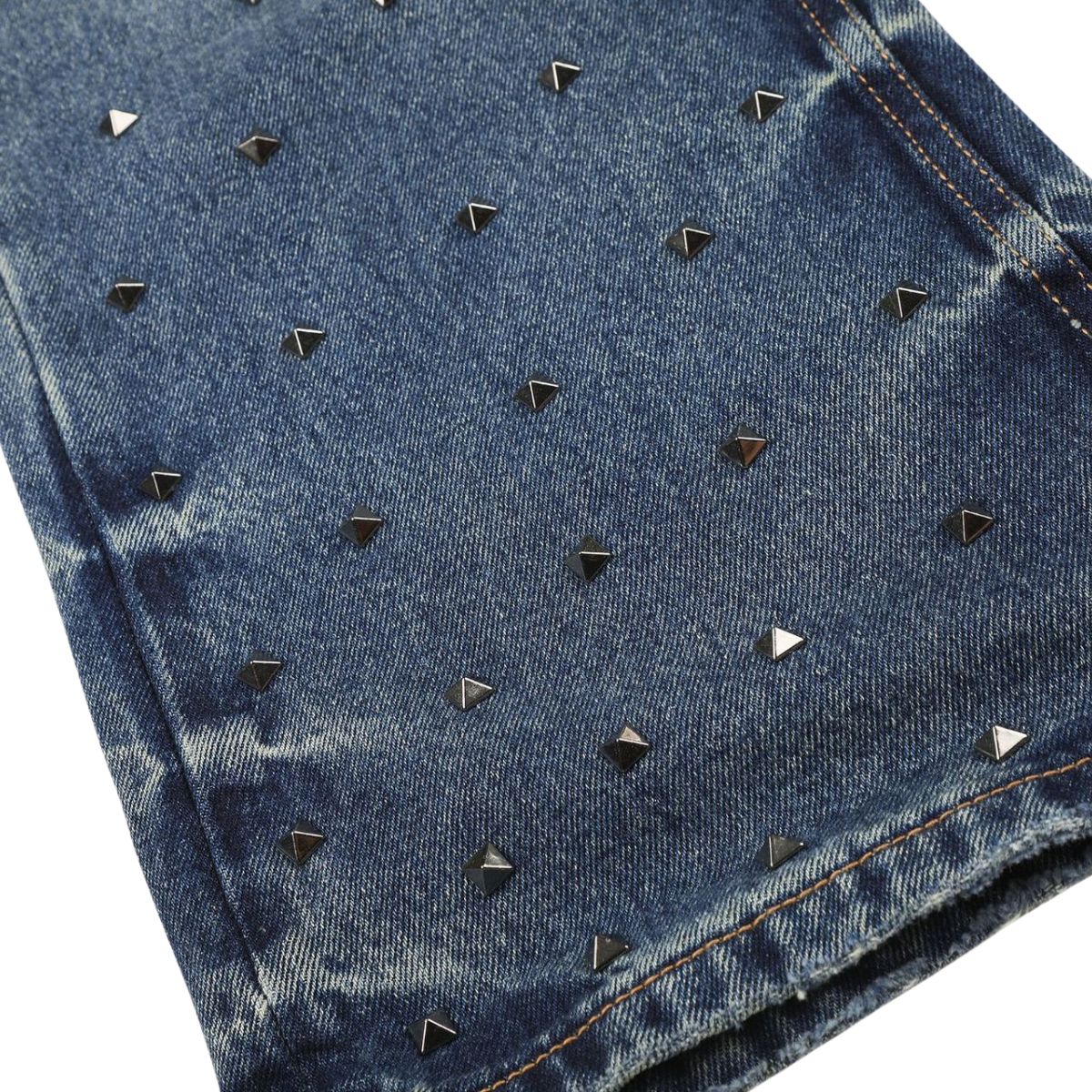 Rivet Lightning Pattern Micro Flare Vintage Denim Jeans