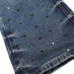 Rivet Lightning Pattern Micro Flare Vintage Denim Jeans