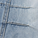 American Vintage Washed High-Waist Curved Wide-Leg Workwear Denim Pants