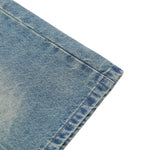 Vintage Washed Asymmetrical Button Denim Bermuda Shorts