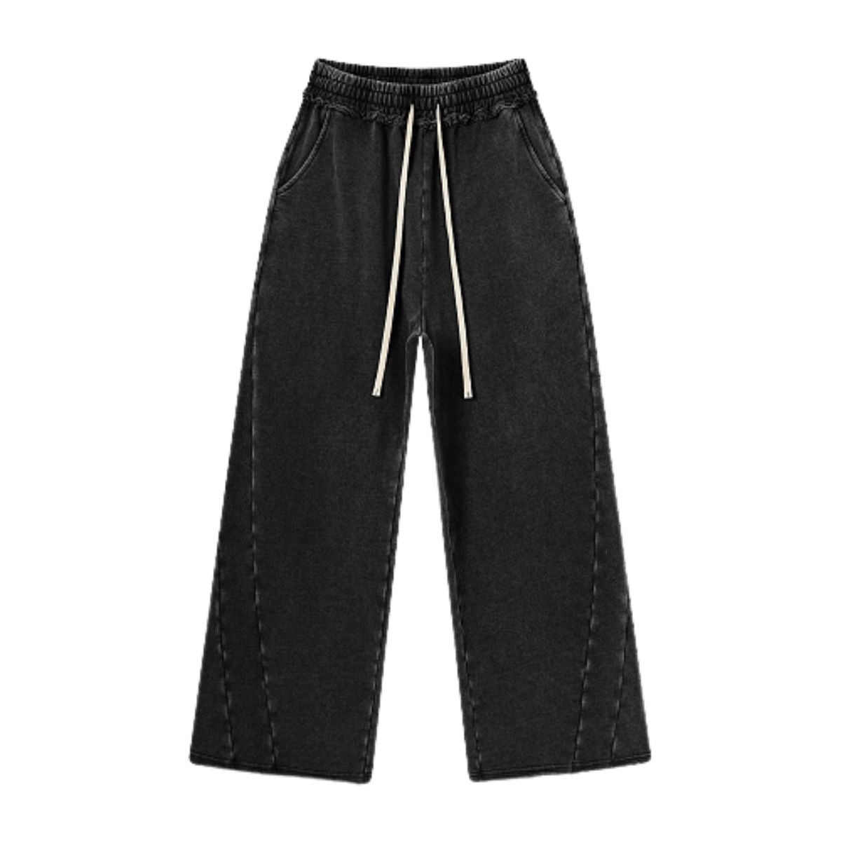 Streetwear Vintage Batik Washed Distressed Spliced Wide Leg Pants