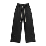 Streetwear Vintage Batik Washed Distressed Spliced Wide Leg Pants
