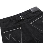 Street Deconstructed Embroidered Slim Flare Jeans