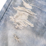 West Coast Double Waist Denim Texture Wide Leg Pants