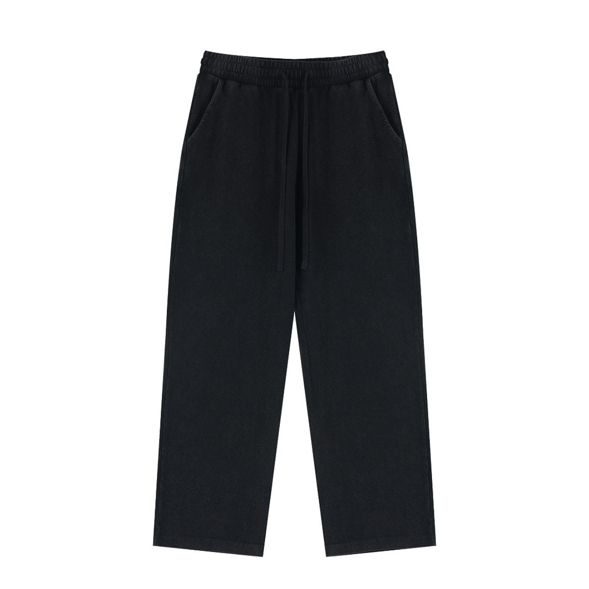 Waffle Texture Relaxed Fit Casual Pants